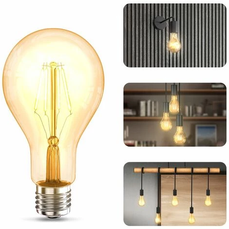 B.K.LICHT 2 Ampoules LED Edison Vintage A75 I E27, 4W, Blanc Chaud 2200K, Intensité Lumineuse 320lm, Ampoule Rétro à Filament 7 B.K.LICHT 2 Ampoules LED Edison Vintage A75 I E27, 4W, Blanc Chaud 2200K, Intensité Lumineuse 320lm, Ampoule Rétro à Filament – Image 5