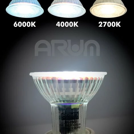 ARUM LIGHTING Lot De 3 Ampoules LED GU10 5W Dimmable 420 Lm Eq 50W | Température De Couleur: Blanc Neutre 4000K 6 ARUM LIGHTING Lot De 3 Ampoules LED GU10 5W Dimmable 420 Lm Eq 50W | Température De Couleur: Blanc Neutre 4000K – Image 4