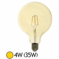 MIIDEX LIGHTING Ampoule Led 4W (35W) FILAMENT E27 Globe Doré D125 Blanc Chaud 2700°K