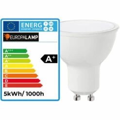 EUROPALAMP 20 Ampoules GU10 5W Eq. 40W Blanc Chaud 3000K Haute Luminosité -Pas Cher Ampoule LED Boutique 29528021 4