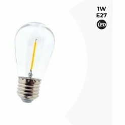 BARCELONA LED Ampoule LED Pour Usage Extérieur ST64 E27 1W S14 | Blanc Extra Chaud ++ - Blanc Extra Chaud ++