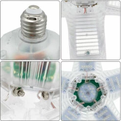 ASUPERMALL 15000Lm Lampe De Garage, Lumiere Panneau D'Emission 6, E26 / 150W E27,240Led Garage Deformable Lampe Led, Boites Noires -Pas Cher Ampoule LED Boutique 31045468 3