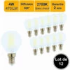 LUTECE-ARC Lot De 12 Ampoules LED Filament E14 4W 470Lm 2700K - Garantie 2 Ans -Pas Cher Ampoule LED Boutique 32948299 1