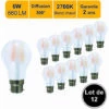 LUTECE-ARC Lot De 12 Ampoules LED Filament B22 6W 660Lm 2700K - Garantie 2 Ans