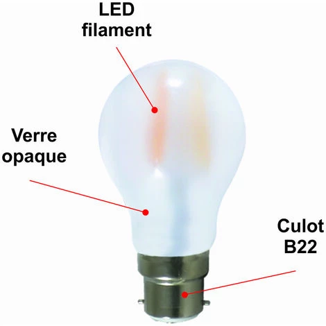 LUTECE-ARC Lot De 12 Ampoules LED Filament B22 6W 660Lm 2700K - Garantie 2 Ans 4 LUTECE-ARC Lot De 12 Ampoules LED Filament B22 6W 660Lm 2700K - Garantie 2 Ans – Image 2