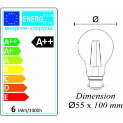 LUTECE-ARC Lot De 12 Ampoules LED Filament B22 6W 660Lm 2700K - Garantie 2 Ans 9 LUTECE-ARC Lot De 12 Ampoules LED Filament B22 6W 660Lm 2700K - Garantie 2 Ans -Pas Cher Ampoule LED Boutique 32948300 4