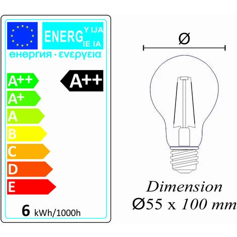 LUTECE-ARC Lot De 12 Ampoules LED Filament E27 6W 660Lm 2700K - Garantie 2 Ans 6 LUTECE-ARC Lot De 12 Ampoules LED Filament E27 6W 660Lm 2700K - Garantie 2 Ans – Image 4