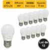 LUTECE-ARC Lot De 12 Ampoules LED E27 4W 330Lm 3000K - Garantie 5 Ans -Pas Cher Ampoule LED Boutique 32948307 1