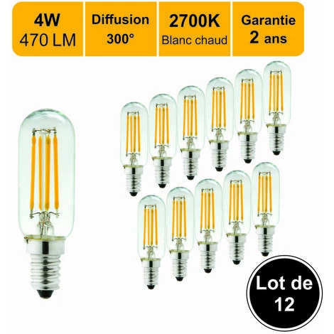 LUTECE-ARC Lot De 12 Ampoules LED Filament E14 4W) 470Lm 2700K - Garantie 2 Ans 3 LUTECE-ARC Lot De 12 Ampoules LED Filament E14 4W) 470Lm 2700K - Garantie 2 Ans
