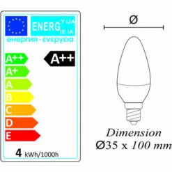 LUTECE-ARC Lot De 12 Ampoules LED E14 4W 330Lm 3000K - Garantie 5 Ans -Pas Cher Ampoule LED Boutique 32948315 4