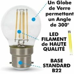 ARUM LIGHTING Lot De 2 Ampoules LED 4W B22 LED G45 | Température De Couleur: Blanc Chaud 2700K -Pas Cher Ampoule LED Boutique 33358324 3