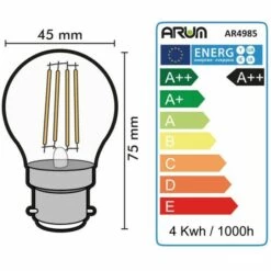 ARUM LIGHTING Lot De 2 Ampoules LED 4W B22 LED G45 | Température De Couleur: Blanc Chaud 2700K -Pas Cher Ampoule LED Boutique 33358324 5