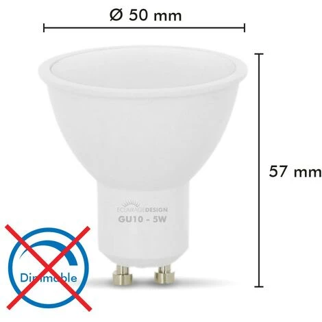 ECLAIRAGE DESIGN Lot De 10 Ampoules LED GU10 5W Eq. 40W 6000K Blanc Froid 4 ECLAIRAGE DESIGN Lot De 10 Ampoules LED GU10 5W Eq. 40W 6000K Blanc Froid – Image 2
