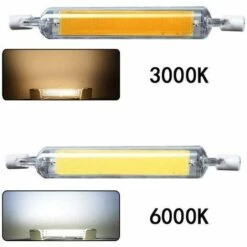 AIDUCHO Ampoules à LED R7S, 230V Non Dimmable LED COB Lampe Halogène Équivalent Spotlight De Remplacement Économie D'énergie Projecteur Linéaire Lumière (5W Blanc Froid) [Classe énergétique A+] -Pas Cher Ampoule LED Boutique 33916983 4