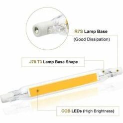 AIDUCHO Ampoules à LED R7S, 230V Non Dimmable LED COB Lampe Halogène Équivalent Spotlight De Remplacement Économie D'énergie Projecteur Linéaire Lumière (5W Blanc Froid) [Classe énergétique A+] -Pas Cher Ampoule LED Boutique 33916983 5
