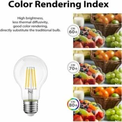 Triomphe Ampoule LED Filament E27 8W, équivalent à Une Ampoule Halogène 60W, 806Lm 2700K Blanc Chaud, Ampoule LED Rétro, Non Dimmable, Pack De 12 Pièces -Pas Cher Ampoule LED Boutique 34717112 5