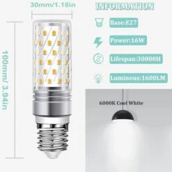 Triomphe Ampoule De Maïs LED E27 16W, 3000K Lumière Chaude 1600LM Lumineux AC 230V Suspension E27 360 ° LED Faisceau, Lot De 5 -Pas Cher Ampoule LED Boutique 34717118 2