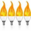AIDUCHO Lot De 4 Ampoules LED 3 W E14 Ampoule Effet Flammes Avec 1 Modes D'éclairage Ampoule Décorative Pour Halloween, Noël, Saint-Valentin, Fête De Mariage -Pas Cher Ampoule LED Boutique 35477631 1