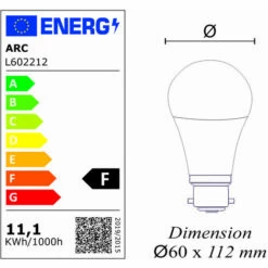 LUTECE-ARC Lot De 12 Ampoules LED B22 11W 1055Lm 3000K - Garantie 5 Ans -Pas Cher Ampoule LED Boutique 36031949 4