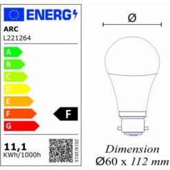 LUTECE-ARC Lot 10 Ampoules LED B22 11,1W 1055Lm 6400K - Garantie 5 Ans -Pas Cher Ampoule LED Boutique 37014702 4