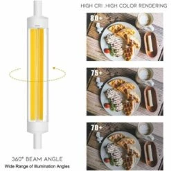BETTERLIFE R7S 15W 118mm Ampoule LED COB Filament Linéaire 360 Degrés J118 Ampoule Projecteur 1200LM équivalent Ampoule Halogène 120W Blanc Froid (6000K-6500K) (Lot De 2) [Classe énergétique A++] -Pas Cher Ampoule LED Boutique 37771349 4