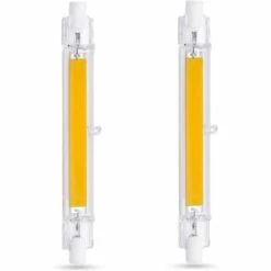 AIDUCHO Ampoule LED R7S 118mm 10W Blanc Chaud 3000K, 1000LM, Équivalent Lampe Halogène R7S J118 80W 100W, Non-dimmable, Ampoule R7S 118mm Slim COB LED Pour Applique Murale/Lampadaire, Lot De 2 [Classe énergétique A+]
