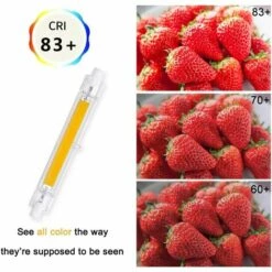 AIDUCHO R7S 78mm LED 5W Blanc Chaud 3000K, 500LM, R7S J78 COB LED Linéaire Remplacer Crayon Halogène 40W 50W, Ampoule R7S LED 78mm Slim Pour Mini Projeture/Applique Murale, Non-dimmable, Lot De 2 [Classe énergétique A+] -Pas Cher Ampoule LED Boutique 37975883 4