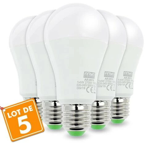 ARUM LIGHTING Lot De 5 Ampoules LED E27 14W Eq 100W | Température De Couleur: Blanc Neutre 4000K 3 ARUM LIGHTING Lot De 5 Ampoules LED E27 14W Eq 100W | Température De Couleur: Blanc Neutre 4000K