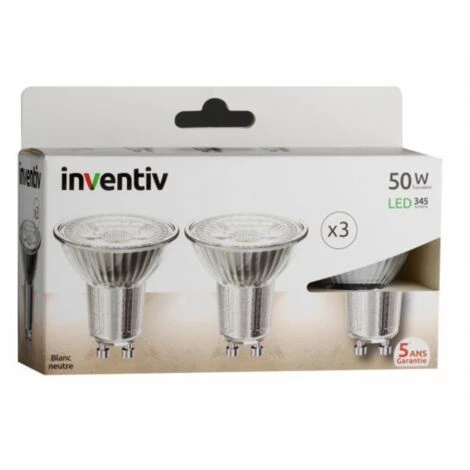 SERRURERIE-BOUTIQUE Pack 3 Ampoules LED Spot GU10 5W (Equivalent 50W). Ton Neutre 846614 - 846614 4 SERRURERIE-BOUTIQUE Pack 3 Ampoules LED Spot GU10 5W (Equivalent 50W). Ton Neutre 846614 - 846614 – Image 2