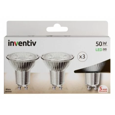 SERRURERIE-BOUTIQUE Pack 3 Ampoules LED Spot GU10 5W (Equivalent 50W). Ton Neutre 846614 - 846614 5 SERRURERIE-BOUTIQUE Pack 3 Ampoules LED Spot GU10 5W (Equivalent 50W). Ton Neutre 846614 - 846614 – Image 3