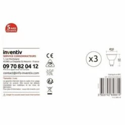 SERRURERIE-BOUTIQUE Pack 3 Ampoules LED Spot GU10 5W (Equivalent 50W). Ton Neutre 846614 - 846614 9 SERRURERIE-BOUTIQUE Pack 3 Ampoules LED Spot GU10 5W (Equivalent 50W). Ton Neutre 846614 - 846614 -Pas Cher Ampoule LED Boutique 39668800 4