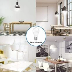 GOPLUS Lot De 12 Ampoules LED Type Globe E27 A60 9W, Blanc Froid 6500K, Avec Culot à Vis, Non Dimmable, ?conomie D'Energie, 110 X 60MM -Pas Cher Ampoule LED Boutique 40251980 3