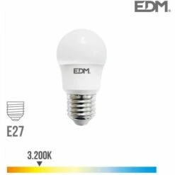 EDM Ampoule LED E27 8,5W équivalent à 70W - Blanc Chaud 3200K
