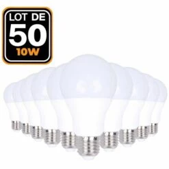 EUROPALAMP 50 Ampoules LED E27 10W Blanc Chaud 3000K Haute Luminosité - Blanc Chaud 3000K