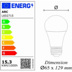 LUTECE-ARC Lot De 10 Ampoules LED E27 15,3W 1521Lm 3000K - Garantie 5 Ans -Pas Cher Ampoule LED Boutique 41566544 4