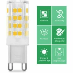 BRIDAY Ampoule LED G9 5W, Equivalent 40W , Blanc Chaud 3000k, 220-240V, 360° Angle De Faisceau, Pack De 10 -Pas Cher Ampoule LED Boutique 42236442 3