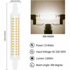 VERSAILLESFR Ampoule R7S LED 118mm Dimmable, 10W Equivalent Ampoule Halogène 100W, Blanc Chaud 3000K, 900LM, CRI>85, 220-240V, Pas De Scintillement, Lot De 2, Versailles -Pas Cher Ampoule LED Boutique 42301534 2