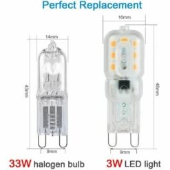 GUAZHUNIFR Ampoule Led G9 Lampe, Blanc Chaud 3000K, G9 LED 3W (33W Ampoules Halogène Équivalent), AC 220-240V - Angle Du Faisceau 360°, [Classe énergétique A+] Guazhuni Pack De 6 -Pas Cher Ampoule LED Boutique 42695926 3