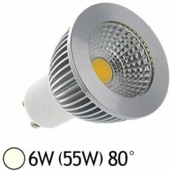MIIDEX LIGHTING Spot LED COB 6W (55W) GU10 Angle 80° Blanc Jour 4000°K