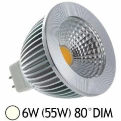 MIIDEX LIGHTING Spot LED COB 6W (55W) GU5.3 12V DC Dim Angle 80° Blanc Jour 4000°K