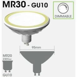 EASY CONNECT Ampoule LED Blanc Chaud GU10 6W MR30 460lm -Pas Cher Ampoule LED Boutique 4362103 4