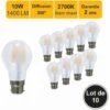 LUTECE-ARC Lot De 10 Ampoules LED Filament B22 10W 1400Lm 2700K - Garantie 5 Ans 1 LUTECE-ARC Lot De 10 Ampoules LED Filament B22 10W 1400Lm 2700K - Garantie 5 Ans -Pas Cher Ampoule LED Boutique 44928296 1