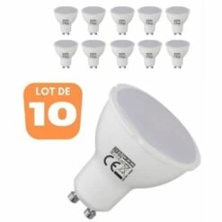 HOROZ ELEKTRIK Lot De 10 Ampoules LED Spot 6W (Eq. 50W) GU10 3000K - Blanc Chaud 3000K