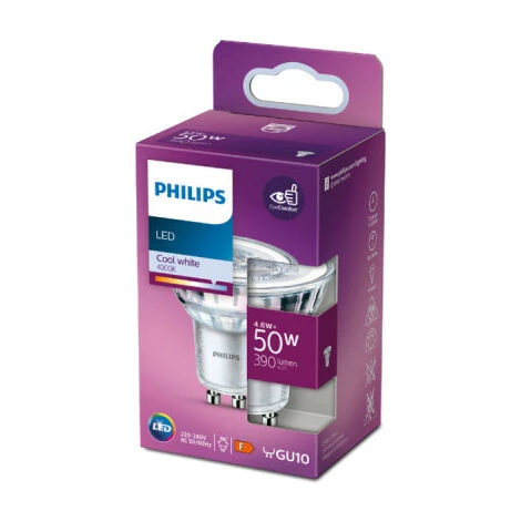 Ampoule LED Spot PHILIPS - EyeComfort - 4,6W - 390 Lumens - 4000K - GU10 - 93025 4 Ampoule LED Spot PHILIPS - EyeComfort - 4,6W - 390 Lumens - 4000K - GU10 - 93025 – Image 2