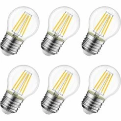 4W Ampoule LED Filament E27 G45,Triomphe Equivalent à Ampoule Incandescence 40W, 470Lm 2700K Blanc Chaud, Ampoule Edison Vintage, Non Dimmable, Lot De 6,