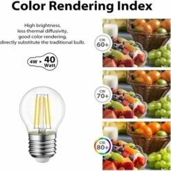 4W Ampoule LED Filament E27 G45,Triomphe Equivalent à Ampoule Incandescence 40W, 470Lm 2700K Blanc Chaud, Ampoule Edison Vintage, Non Dimmable, Lot De 6, -Pas Cher Ampoule LED Boutique 46715490 4