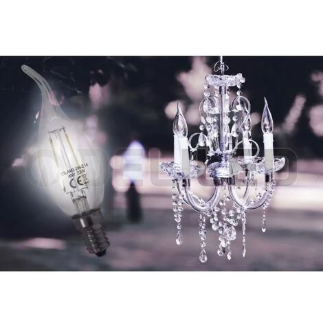 Blanc Neutre - Ampoule Filament LED Flamme Transparent - E14 - BA35 - 2,5 W - SMD Epistar - Ecolife Lighting® - Blanc 5 Blanc Neutre - Ampoule Filament LED Flamme Transparent - E14 - BA35 - 2,5 W - SMD Epistar - Ecolife Lighting® - Blanc – Image 3