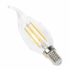 Blanc Chaud - Ampoule Filament LED Flamme Transparent - E14 - BA35 - 4 W - SMD Epistar - Ecolife Lighting® - Blanc