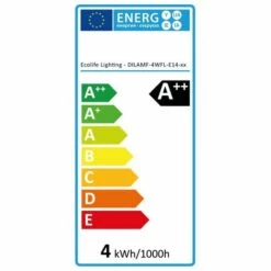 Blanc Chaud - Ampoule Filament LED Flamme Transparent - E14 - BA35 - 4 W - SMD Epistar - Ecolife Lighting® - Blanc -Pas Cher Ampoule LED Boutique 469904 4