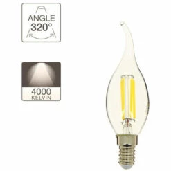 XANLITE - Ampoule à Filament LED Flamme Coup De Vent, Culot E14, 4W Cons. (40W Eq.), Lumière Blanche Neutre - RFV470FCCW 8 XANLITE - Ampoule à Filament LED Flamme Coup De Vent, Culot E14, 4W Cons. (40W Eq.), Lumière Blanche Neutre - RFV470FCCW -Pas Cher Ampoule LED Boutique 47378024 3